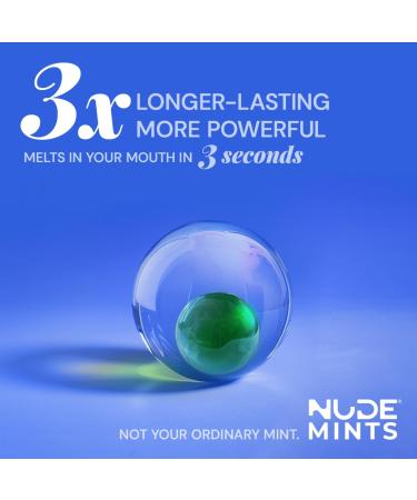 NUDE MINTS | Sugar-Free Dual Action Liquid Capsules | Extreme Bad Breath Treatment | 300 Capsules | Lasts 3X Longer & 3X Stronger | All Flavors Available - Buy Now - Buy Online on GoSupps.com