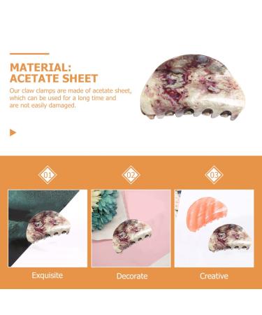 Acetate Hair Jaw Clips - White Purple Tortoise Shell French Hair Clamps for Women and Girls - Korean Style Hair Accessories - Set of 6 - Buy Online on GoSupps.com