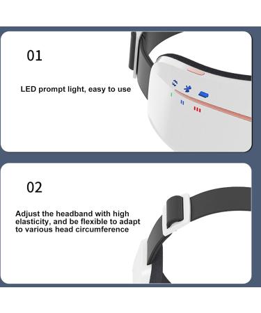 Eye Massage Device with Warm Compression & Vibration | Bluetooth Music & Fatigue Relief - Sleep Support (White) - Buy Online on GoSupps.com