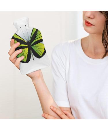 Buy Green Butterfly Hot Water Bottle with Plush Cover - Hand Warmer for Adults & Kids - 26.5x15.3cm - Fast International Shipping - Buy Online on GoSupps.com