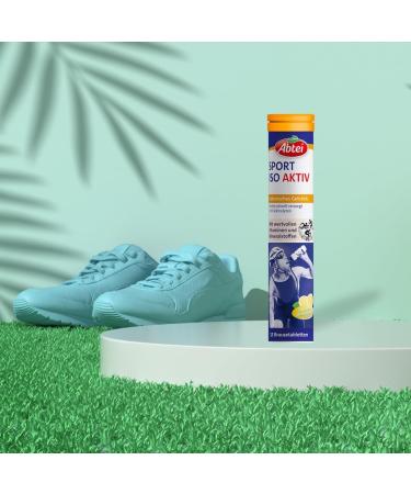 Abbey Sport ISO Active Dietary Supplement Isotonic Lemon Drink with Electrolytes | 15 Effervescent Tablets (88g) | Fast Hydration for Sports - Buy Online on GoSupps.com