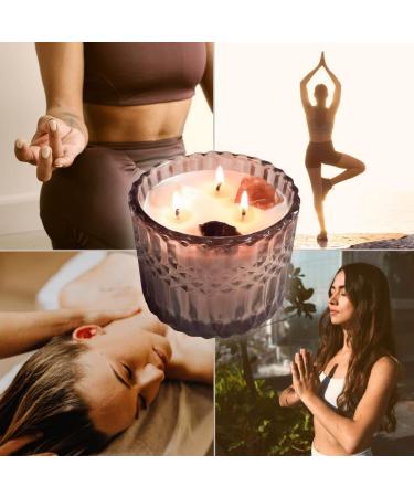 Healing Crystal Candle - 14oz Soy Wax with White Moonstone Smoky Quartz & Obsidian | Manifestation for Self-Discovery & Negative Energy Clearing - Buy Online on GoSupps.com