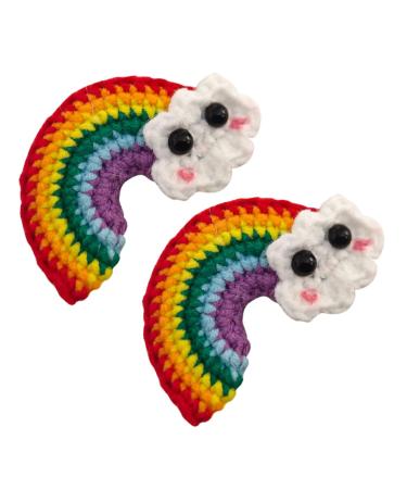 FRCOLOR 1 Pair Rainbow Barrettes Girl Hair Barrettes Snap Side Clamp Hair Bang Clip Cartoon Hair Clips Decorative Hair Clips Colorful Hair Clips Hair Pin Wild Child Wool Felt Alloy