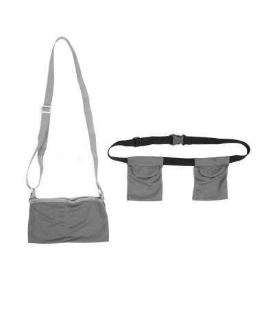 Mastectomy Drain Holder Pouch Soft Adjustable Reusable Breast Surgery Drainage Pouch with Shower Bag(Gray)
