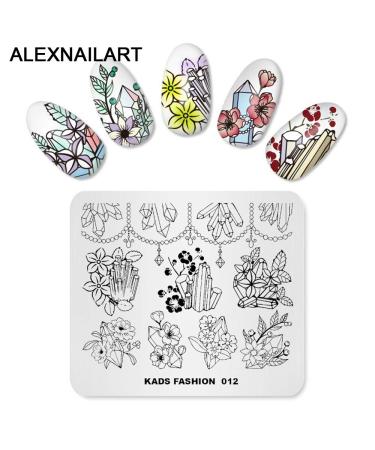 4pcs Flower & Gemstone Nail Stamping Plate Set | DIY Nail Art Tools for Manicure | International Shipping - Buy Online on GoSupps.com