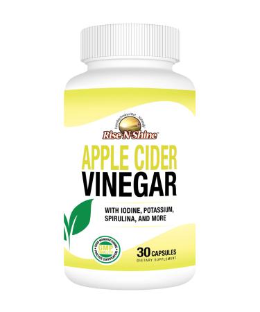 Rise-N-Shine Apple Cider Vinegar Capsules - Immune Support Vitamins - Gut Support for Women & Men 30-Day Supply (30 Capsules)