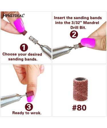 300pcs #80 Grit Sanding Bands for Acrylic Nails | Efile Nail Drill Bits Mandrel - Buy Online on GoSupps.com