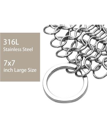 Chain Mail Cast Iron Scrubber 7x7 - Metal Cleaner for Cast Iron Pans, Skillets, Woks, Griddles, and BBQ Grills - Buy Online on GoSupps.com