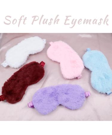 Plush Eye Mask Set - Soft Sleeping Blindfold for Girls, Women, Kids - 5 Pieces Fluffy Eye Covers - Perfect for Birthday Party Favors - Buy Online on GoSupps.com