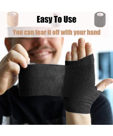 24 Pack 2 Self Adherent Bandage Wrap - Athletic Elastic Cohesive Flex Tape for Sport, First Aid, Medical - 5 Yards per Roll - Ideal for Wrist, Ankle, Sprains, Swelling - 3 Colors Included - Buy Online on GoSupps.com
