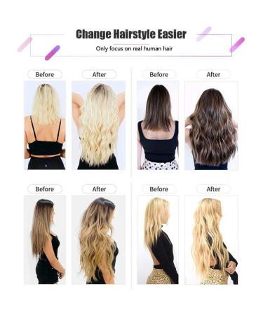 Buy LAAVOO Weave Real Hair Extensions - Highlight Blond 45cm Tress for Sewing - Light Brown Blond #P12/24 - Buy Online on GoSupps.com
