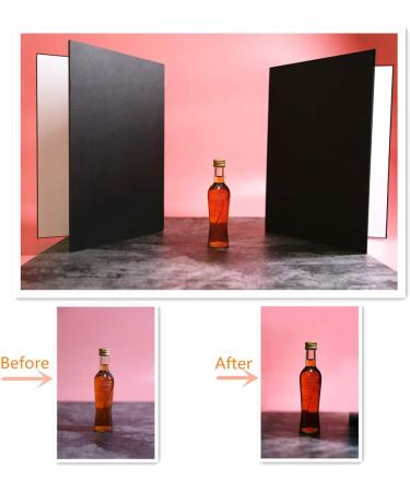 3-in-1 Photography Reflector Cards - A4 Size (12x8 Inch), 2 Pack - Black, Silver, White - Light Diffuser Boards for Still Life and Food Photography - Buy Online on GoSupps.com