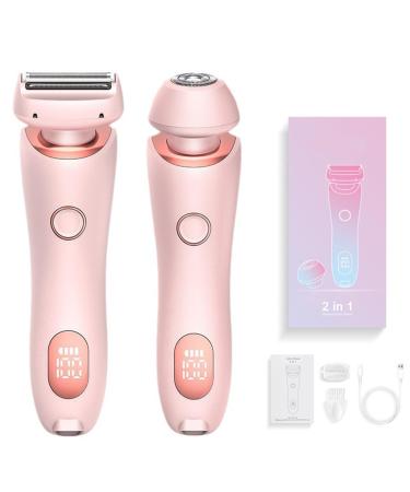 Duskofficial Razor Duskofficial The Glide Pro 3.0 Portable Ladies Shaver 2 in 1 Electric Waterproof Shaver Razors Bikini Trimmer for Women for Leg Arm Underarm Pubic Area (Pink)