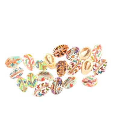 40 Pcs Summer Earrings Colorful Jewelry Bracelet Beads DIY Shell Earring Pendant Charm Spiral Miss 1.9x1.6x1cm Colorful