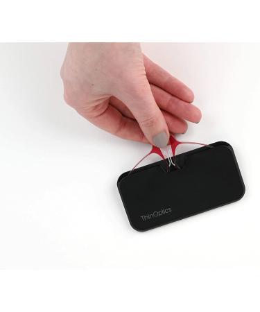 Shop Thinoptics Folding Reading Glasses - Universal Compact Design | Flex-Fit Technology | Dioptries 1.00 1.50 2.00 2.50 | Stylish Reading Aid for Men & Women in Red - Buy Online on GoSupps.com