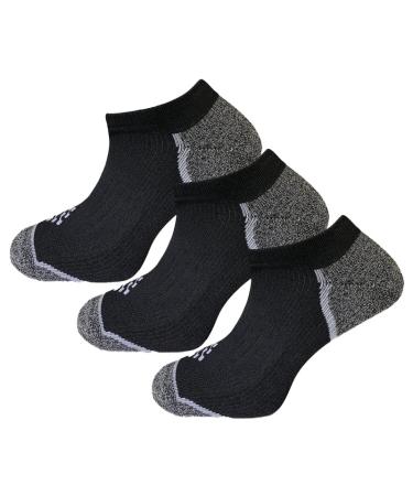 True Energy Women's Low Cut Socks with Infrared Thread- Pain Relief & Circulation Help for Nurses & More (3-Pack) (S/M) Black Small-Medium