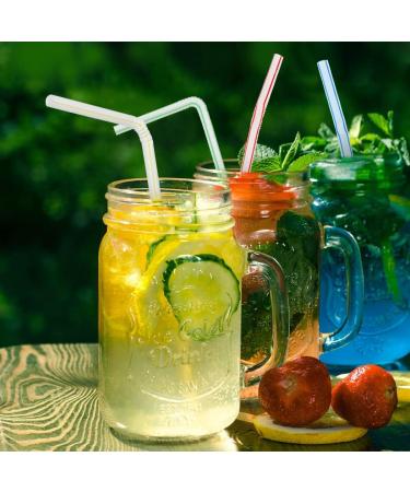 200PCS Disposable Plastic Straws Flexible Bendable Drinking Straws 8.2" High Home Straws for Kids and Adults for Home Parties Bar Beverage Shops Striped Disposable Plastic Straws Multi Colored - Buy Online on GoSupps.com