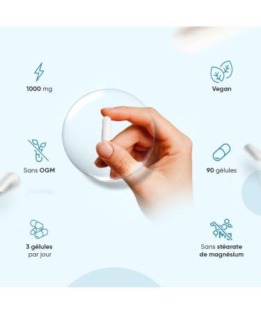 Glutathion Liposomal R duit 1000mg - 90 G lules Vegan Glutathion Liposomal Vitamine C Acide Hyaluronique Acide Alpha-Lipo que - Phospholipides de Tournesol - sans Soja et sans OGM - Buy Online on GoSupps.com