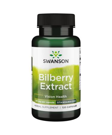 Swanson Bilberry Extract (Standardized) 60 Milligrams 120 Capsules