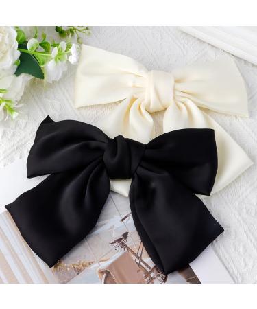 Gsxnkk Bow Hair Clips Big Bowknot Hairpin French Hair Clips Solid Color Hair Barrette Clips Soft Satin Silky Hair Bows for Women Girls (SetC) - Buy Online on GoSupps.com