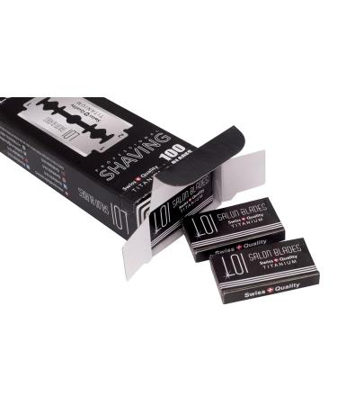 100 Loi Titanium Double Edge Razor Blades - Premium Men's Safety Razor Blades for Smooth Clean Shave | 1 Year Supply - Buy Online on GoSupps.com