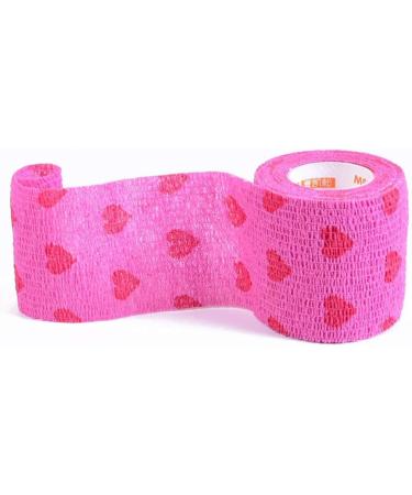 12 Rolls Self-Adherent Sports Tape - Red Heart Bandage Wrap for Optimal Grip & Breathability | International Shipping Available - Buy Online on GoSupps.com