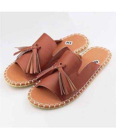 Creev Women's Flat Sole Tassel Slip-On Sandals | Summer Beach Bohemian Fashion | Slip-Resistant Open Toe Flip-Flops (EU Sizes 36-37) - Buy Online on GoSupps.com