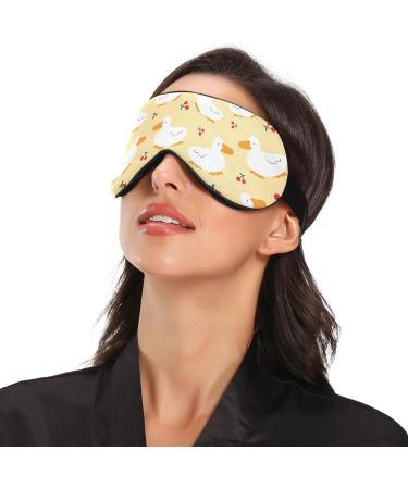 Adjustable Light Blocking Eye Mask for Adults | Comfortable Breathable Design for Deep Sleep | Perfect for Travel, Yoga, and Meditation | Cartoon Duck Print - Buy Online on GoSupps.com