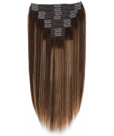 Secret Hair Extensions Straight Clip In Hair Extensions Human Hair Extensions P4/27 Medium Brown Mixed Blonde Full Head Clip Ins Natural Hair With 18 Clips Hair Decor for Women Girls (Size : 20inch 20inches 120g/Set - Buy Online on GoSupps.com