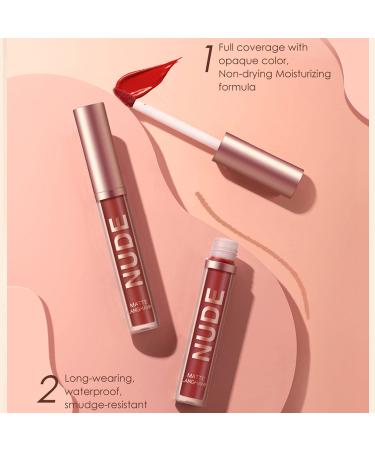 BestLand 6Pcs Matte Liquid Lipstick and Lip Liner Set - Waterproof Nude Makeup Kit (Set D) - Buy Online on GoSupps.com