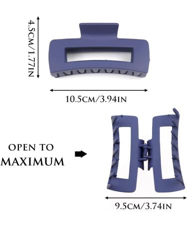 Matte Rectangle Hair Claw Clips - Strong Hold Jumbo Hair Styling Accessories for Women - Non-Slip Catch - 6 Colors (C Set-3) - Buy Online on GoSupps.com