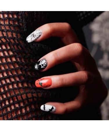 Halloween Nail Art Stamping Plates Set - 5pcs Spider Ghost Pumpkin Bat Design, Stainless Steel Manicure Print Tool for Gel Polish - Festive Nail Stamping Kit - Buy Online on GoSupps.com