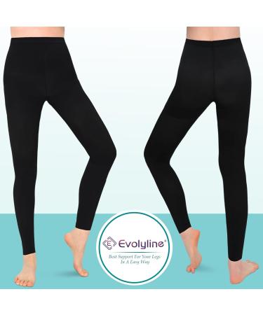 Evolyline Medical Compression Pantyhose for Women & Men 20-30mmHg Footless Graduated Support Tights Compression Pantyhose Opaque Compression Socks Stockings for Varicose Veins Edema Flight Nursing Black S - Buy Online on GoSupps.com