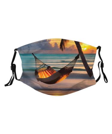 Zyvia sunset beach hammock adult pleated mask 5-layer protection activated carbon filter for additional safety soft breathable elasticity stop the dust