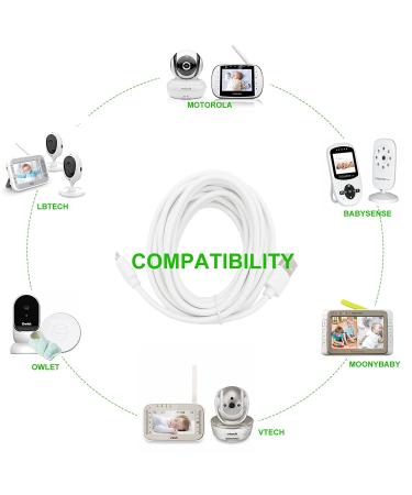 Baby Monitor Cord Replacement - 13ft Micro USB Charger Cable for LBTech, Owlet, Infant Optics, eufy, Moonybaby, VAVA - Buy Online on GoSupps.com