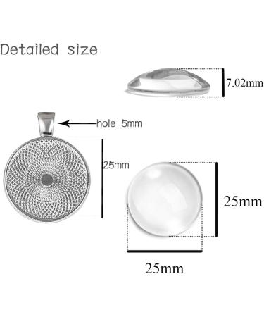 OBSEDE 80pcs Pendant Bezels and Clear Cabochon Domes Set for Jewelry Making - 40pcs Silver Pendant Trays with 40pcs Glass Cabochons 1 inch - Resin Craft Supplies - Buy Online on GoSupps.com