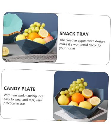 Cabilock Fruit Serving 2 Pcs Fruit Tray Ice Cream Decor Centerpiece Bowl Bowls Salad Glass Bowl Plastic Counter re-usable 28X28X12.5cmx2pcs Bluex2pcs - Buy Online on GoSupps.com
