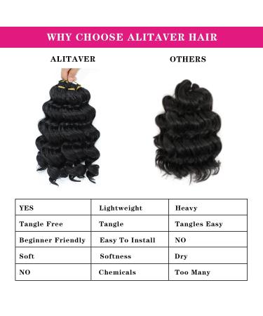 Ocean Wave Crochet Hair 14 Inch 6 Packs - Deep Wave Crochet Braids for Black Women - Synthetic Braiding Hair Extensions (1B) - Buy Online on GoSupps.com