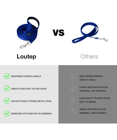 Loutep 30m Dog Training Lead - Durable Nylon Long Line with Padded Handle & Heavy-Duty Hook - Ideal for Obedience Training - 100ft Red & Blue Options - Buy Online on GoSupps.com