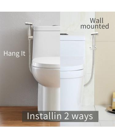 Stainless Steel Baby Cloth Diaper Sprayer Kit - Handheld Bidet Set with Hose, Nozzle, T-Valve, Tank Mount Hook - Toilet Shower Cleaner and Washer Rinse - Buy Online on GoSupps.com