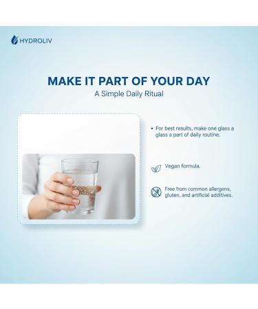 Hydroliv Molecular Hydrogen Water Tablets High-Concentration Hydrogen Generator for Enhanced Hydration & Daily Vitality Vegan & Gluten-Free Effervescent Water Booster Pack - Buy Online on GoSupps.com