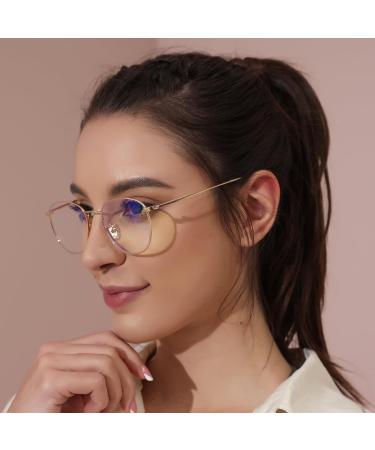 Blue Light Filter Glasses for Men & Women | Retro Metal Frame Gaming & Computer Glasses in Black & Silver - Buy Online on GoSupps.com