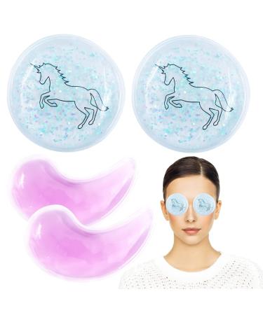 Reusable Gel Eye Pad, Cooling Eye Pads Reusable Small Ice Pack Under Eye Patches, Eye Hot Cold Treatment Pack for Redness, Pain Relief and Eye Relax (Unicorn Eye pad)