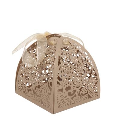 Healeved 50pcs Box candy box wedding Shenzhen 1 count (Pack of 1) Golden