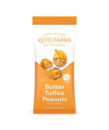 Butter Toffee Peanuts by Keto Farms Keto Candy Snacks (1g Net Carb) 1 Ounce 6 Count  Keto Friendly Dessert - No Sugar Added Real Food Ingredients Satisfies Candy Cravings