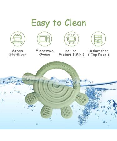 Aolso Silicone Bite Ring for Babies - BPA-Free Five Finger Teething Toy with Anti-Lost Rope - Ideal Dental Aid for 3 Months + - Green - Buy Online on GoSupps.com