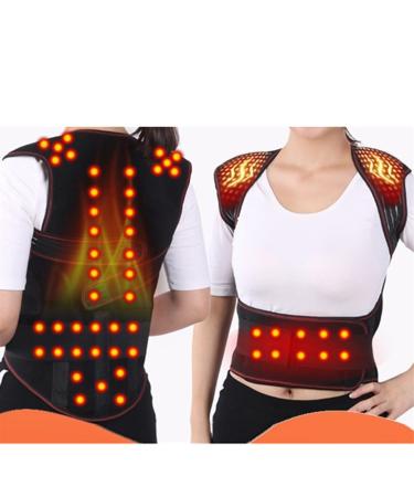 Tourmaline Self-Heating Magnetic Therapy Waist Back Shoulder Posture Corrector Spine Lumbar Brace Belt Pain Relief 56pcs Magnets X-Large