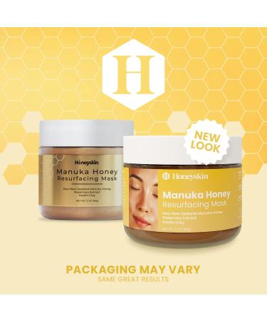 Honeyskin Bentonite Clay Face Mask with Manuka Honey - Gentle Exfoliator for Acne Prone & Dry Skin - Hydrating Facial Mask w/ Pore Minimizer - Deep Cleanser (3oz) - Buy Online on GoSupps.com