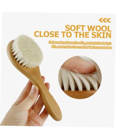 KOMBIUDA 1 Set Newborn Wooden Baby Hairbrush and Comb Cap | Natural Grooming Gift for Infants and Toddlers - Buy Online on GoSupps.com