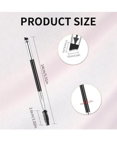 12-Piece Dual-Ended Brow Brush Set | Eyebrow Brush & Spoolie for Perfect Shape & Fill | Precision Makeup Tools (Black - Buy Online on GoSupps.com